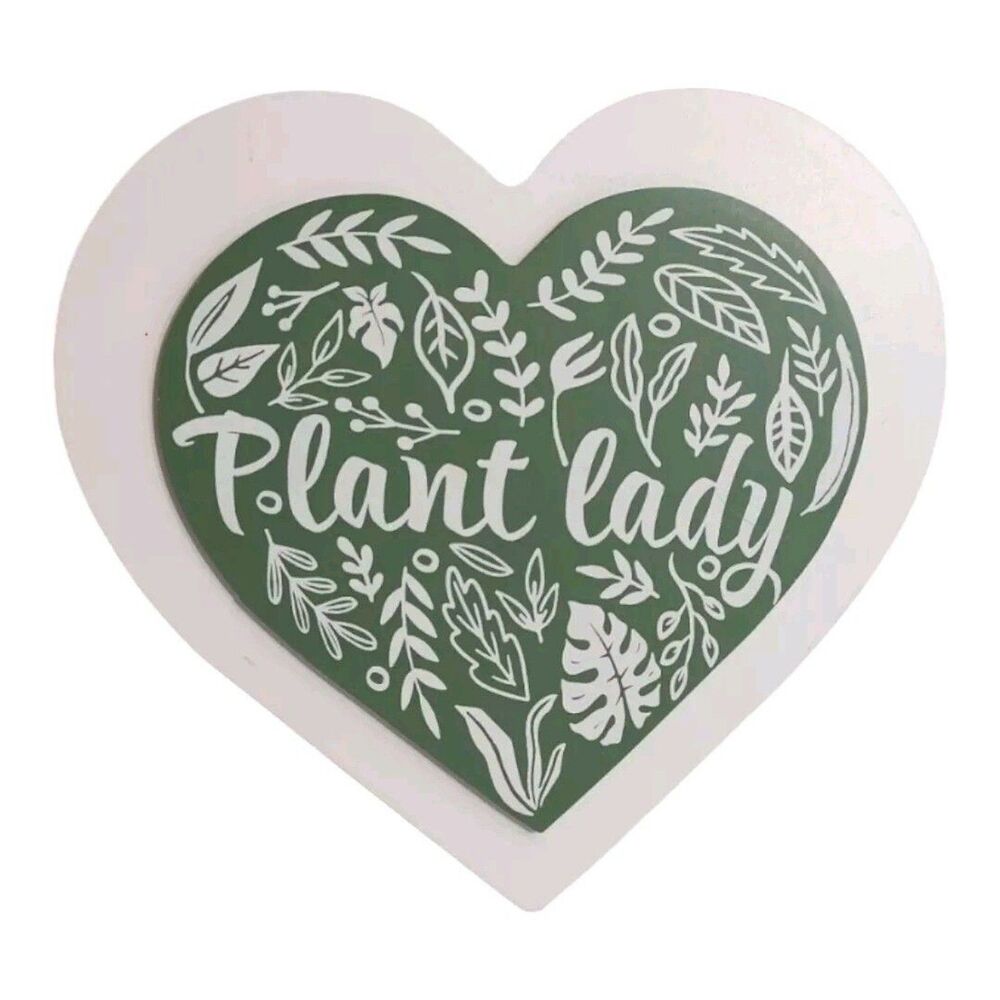 True Living Plant Lady Tabletop Decor Freestanding Floral Sign 7" x 6.54" Heart